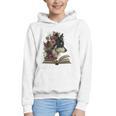 Dog Book Flower Graphic Youth Hoodie Dog Book Flower Graphic Youth Hoodie