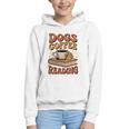 Dogs Coffee Reading Book Lover Graphic Youth Hoodie Dogs Coffee Reading Book Lover Graphic Youth Hoodie