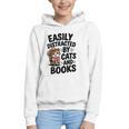 Easily Distracted By Cats And Books Lovers Reading Graphic Youth Hoodie Easily Distracted By Cats And Books Lovers Reading Graphic Youth Hoodie