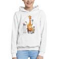 Giraffe Reading Tea Books Coffee Book Lover Graphic Graphic Youth Hoodie