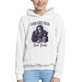 Good Girls Read Bad Books Sarcastic Skeleton Goth Skull Graphic Youth Hoodie