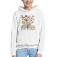Just One More Chapter Open Book Flowers Graphic Youth Hoodie