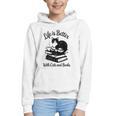 Life Is Better With Cats & Books Tuxedo Cat Mom Women Graphic Youth Hoodie Life Is Better With Cats & Books Tuxedo Cat Mom Women Graphic Youth Hoodie