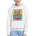 Love Reading And Giraffes Cute Giraffe Reading Book Lovers Graphic Youth Hoodie