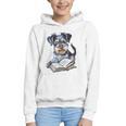 Nerdy Schnauzer Dog Book Lover Glasses Cute Pet For Men Women Kids Graphic Youth Hoodie