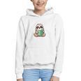I Read Past My Bedtime Reading Sloth Book Lover Graphic Youth Hoodie
