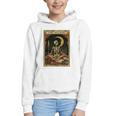 The Reader Tarot Card Book Lover Skeleton Art Goth Style Graphic Youth Hoodie