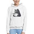 Reading Cat Cat Book Lover Graphic Youth Hoodie Reading Cat Cat Book Lover Graphic Youth Hoodie