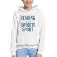 Reading Is My Favorite Sport Literary Book Lover Typography Graphic Youth Hoodie