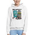 Respect Elders Cellphone Pushing Books In a Wheelchair Graphic Youth Hoodie