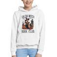 Salem Witch Book Club Bookish Retro Halloween Cat Graphic Youth Hoodie