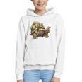 Sulcata Tortoise Reading A Book Graphic Youth Hoodie