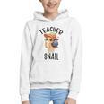 Teacher Snail With Glasses On Books Cute Pre-K Kindergarten Graphic Youth Hoodie Teacher Snail With Glasses On Books Cute Pre-K Kindergarten Graphic Youth Hoodie