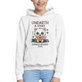 Unearth a Story Cute Kitten Summer Reading 2026 Cat Book Graphic Youth Hoodie