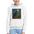 Van Gogh Starry Night Art Cat And Book Lovers Premium Tri-Blend Graphic Youth Hoodie
