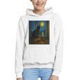 Van Gogh Starry Night Art Cat And Book Lovers Graphic Youth Hoodie Van Gogh Starry Night Art Cat And Book Lovers Graphic Youth Hoodie