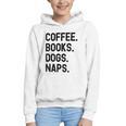Vintage Coffee Books Dogs Naps Retro Graphic Youth Hoodie