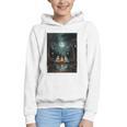Vintage Ghost Book Reading Camping Gothic Halloween Teachers Graphic Youth Hoodie