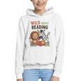 Wild About Reading Zoo Animals For Bookworm Book Reader Graphic Youth Hoodie Wild About Reading Zoo Animals For Bookworm Book Reader Graphic Youth Hoodie