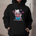 Adorable Book Lover Cow With Reading Glasses Cute Graphic Youth Hoodie