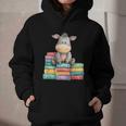 Adorable Donkey With Heart Sitting On Colorful Book Stack Graphic Youth Hoodie