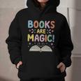 Books Are Magic Whimsical Retro Bookworm Graphic Youth Hoodie