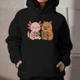 Capybara Axolotl Kawaii Kids Anime Book Lover Reading Graphic Youth Hoodie Capybara Axolotl Kawaii Kids Anime Book Lover Reading Graphic Youth Hoodie