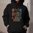 Cat & Book Art For Men Women Cat Librarian Novel Book Lover Graphic Youth Hoodie