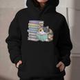Cat On Books Pets Cats Reading Book Nerd Read Reader Bookcat Graphic Youth Hoodie