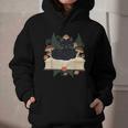 Cat On Open Book Mushrooms Ferns Dark Academia Graphic Youth Hoodie Cat On Open Book Mushrooms Ferns Dark Academia Graphic Youth Hoodie