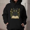 Cat Reading Book Flowers Graphic Youth Hoodie