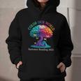 Color Our World Summer Reading 2025 Tree Book Lover Camping Graphic Youth Hoodie