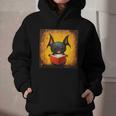 Colorful Sketch Oil Painting Of A Bat Reading Book Graphic Youth Hoodie
