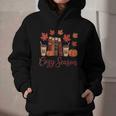 Cozy Season Autumn Leaves Books Pumpkins Fall Halloween Graphic Youth Hoodie