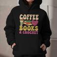 Crochet Coffee Reading Books Crocheter Crocheting Graphic Youth Hoodie