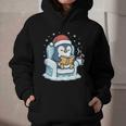 Cute Christmas Penguin Reading Book Cozy Winter Holiday Art Graphic Youth Hoodie