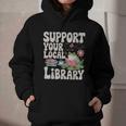 Cute Frog Support Your Local Library Librarian Book Lover Graphic Youth Hoodie