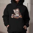 Cute Kitten Bookworm Adorable Cat With Glasses Reading Book Graphic Youth Hoodie Cute Kitten Bookworm Adorable Cat With Glasses Reading Book Graphic Youth Hoodie
