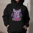 Cute Pastel Goth Bat Reading Book Graphic Youth Hoodie