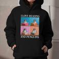 Cute Penguin Reading Book School Librarian Teacher Student Graphic Youth Hoodie