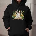 Cute Rabbit And Book Women Girls Reading Book Rabbit Lover Graphic Youth Hoodie