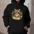 Cute Raccoon Reading Book Flowers Floral Graphic Youth Hoodie