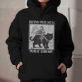 Defend Your Local Library Knight Cat Rider Book Lover Graphic Youth Hoodie