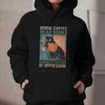 Drink Coffee Read Books Dismantle Systems Of Oppression Cat Graphic Youth Hoodie