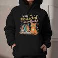 Easily Distracted By Cats And Books Book & Cat Lover Graphic Youth Hoodie