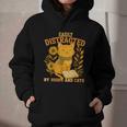 Easily Distracted By Cats And Books Cute Cat Book Lover Graphic Youth Hoodie