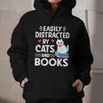 Easily Distracted By Cats And Books Cute Cat And Book Lovers Graphic Youth Hoodie Easily Distracted By Cats And Books Cute Cat And Book Lovers Graphic Youth Hoodie