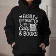 Easily Distracted By Cats And Books Reading Apparel Graphic Youth Hoodie Easily Distracted By Cats And Books Reading Apparel Graphic Youth Hoodie
