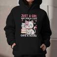 Girl Who Loves Cats And Books Cute Graphic Youth Hoodie Girl Who Loves Cats And Books Cute Graphic Youth Hoodie