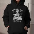 Good Girls Read Bad Books Skeleton Reading Book Halloween Graphic Youth Hoodie